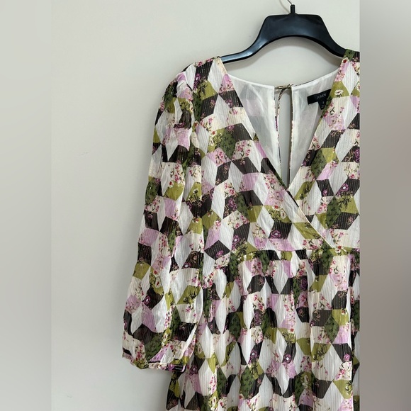 NWT J. Crew Lurex® Metallic Threads Chiffon Midi in Patchwork Print,  size 2 - Picture 10 of 12